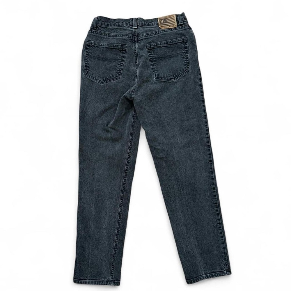 Vtg Ralph Lauren Black High Waisted Straight-Leg Jeans 10x29